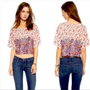 House of Harlow 1960 | Floral Fig Cropped Ava Top | sz S